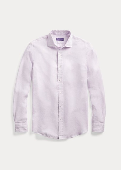 Camisa Ralph Lauren Hombre Morados - Linen Chambray - CKEVF3952